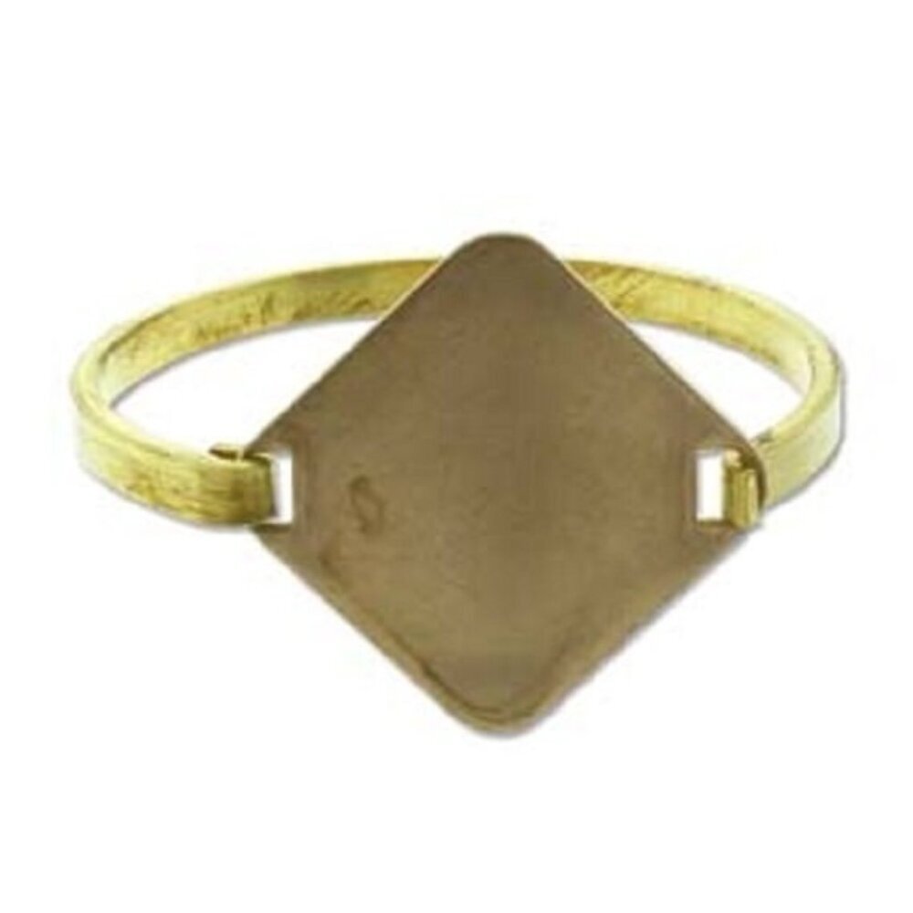 10 Solid Brass Diamond Shaped Hinged Swing Top Bracelets Ready to Embellish 10